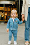 Baby Süzene Teddy Bear Jeans 3-Piece Bottom-Top-Jacket Daily Shoulder Snap Fastener Transitional Lux Set Set Yk0719 - 5