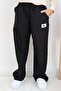 Girls' Sweatpants with Elastic Waist and Pockets Emblem 6-12 Years, Black