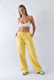 Oversized Unisex Sweatpants Yellow – 3 Thread Sh Fleece-Lined Fleece, Wide Leg, Pockets, Modern Comfortable Fit - 2