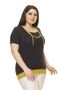 Women's Large Size Navy Blue Back Detailed Blouse A7-3022 - 3