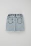 Girl's Jean Skirt Butterfly Embroidered Button Detail 6-10 Years, Light Blue - 5