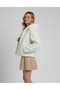 Women's Plush Hooded Ornamented Buttoned Jacket Lined Coat Coat - 5