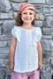 Ecru Girl's T-Shirt 3-8 Years - Ruffled and Laced