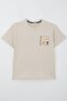 T-Shirt for Boy Webi Discover Themed 9-14 Years, Beige - 5