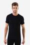 Men's Black Crew Neck Short Sleeve Undershirt T-Shirt 100% Cotton Combed Cotton 3-Pack - 2