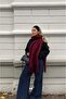 Puffy Soft Textured Women's Scarf Shawl Shoulder Wrap Burgundy - 2