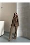 Blazer Jacket Wide-Leg Trousers Set with a Wide Fabric Belt Tied at the Waist - 5