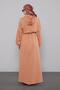 Camel Hooded Glitter Stripe Waist Drawstring Ferace - 4