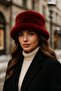 Imported Burgundy Color Winter Plush Hat - Premium Soft and Warm Keeping Furry Cabin Hat Spk1102-1 - 3