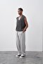 Baggy fit fabric trousers light gray - 4