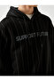 Printed Striped Hooded Sweatshirt - 5