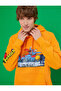 Superman Hooded Oversize Sweatshirt Raised Licensed Printed