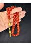   Red 14Mmx13Mm T-777 Crimping Stick Amber Rosary Globe Cut - 3