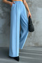 Women's Pleated High-Waist Wide-Leg Stretch Fabric Palazzo Pants 1139 - 5