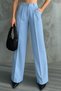 Women's Pleated High-Waist Wide-Leg Stretch Fabric Palazzo Pants 1139 - 7