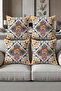 Digital Printed Soft Textured 4-Piece Throw Pillow Cover Set (43X43 cm) Krl0070