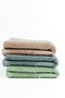 Wave 100% Cotton Hand Towel, Guest Towel 3 Pieces Size: 30X50 cm Set Green, Beige, Gray - 5