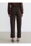 Two Mt Shop Quality Lcw Grace Brown Pique Straight Standard & Regular Wide Leg Women's Pants - 4