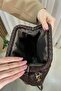 Fibag Brown Knitted Look Medium Size Stylish and Cross-Strapped Portfolio Bag with Gold Accessories - 4