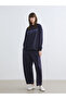 Navy Blue California Printed Women's Thick Sweatshirt - 2