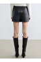 Lcw Vision Buy Zippered Leather-Look Shorts Skirt - 4