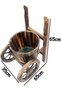 OneDcor Flower Pot Planter with Wheels - Wooden Rolling Garden Cart (Vintage Brown) - 2