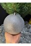 Silver Glitter Christmas Tree Ornament 12 cm Single Large Glitter Christmas Ball Eng-149 - 2