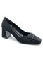 Feles Button Detailed Blunt Toe Heeled Women's Shoes Black