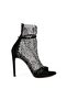 صنادل نسائية بكعب عالي من الجلد المدبوغ الأسود من نوريس