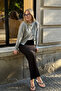 Women's Crew Neck Buttoned Soft Textured Knitwear Cardigan Gray 26W3033
