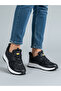 Black Women's Sneaker Shoes with Tweed Fabric Detail - 6