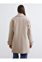 Two Mt Shop Quality Lcw Modest Beige Jacket Collar Women's Cashmere Coat - 5