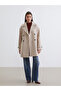Two Mt Shop Quality Lcw Modest Beige Jacket Collar Women's Cashmere Coat - 2