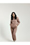 Brown Women's 3 Thread Cotton Kangaroo Tracksuit Set Winter Soft Textured - 5