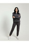 Smoked 3 Thread Women's Tracksuit Set Crew Neck Bottom Top with Soft Fleece Inside - 3