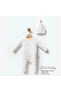 100% Organic Little Lamb Patterned Zippered Baby Jumpsuit - 4