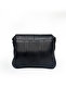 Women's Genuine Leather Black Zippered 3 Compartment Crossbody Bag with Shoulder Strap - 2