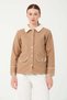 Hatunatila Crochet Shirt Collar Pocket Detail Look Cashmere Jacket 7859 Camel - 5
