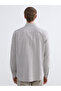 Regular Fit Long Sleeve Striped Men's Shirt - 4