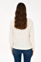 Women's Cream Zippered Mock Neck Fleece Sweatshirt 50316714-Vr256 - 5