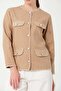Hatunatila Crochet Four-Pocket Look Cashmere Jacket 7867 Mink - 6