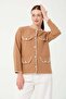Hatunatila Crochet Four-Pocket Look Cashmere Jacket 7867 Camel - 5