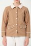 Hatunatila Crochet Shirt Collar Pocket Detail Look Cashmere Jacket 7859 Camel - 7