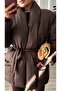 Coffee Double-Breasted belted puffer jacket - 6