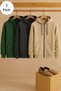 Men's Casual Zippered Hooded 3-Piece Sweatshirt