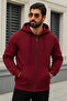 Men's Casual Zippered Hooded 3-Piece Sweatshirt - 3