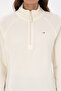 Women's Cream Zippered Mock Neck Fleece Sweatshirt 50316714-Vr256 - 6