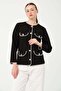Hatunatila Crochet Four-Pocket Look Cashmere Jacket 7867 Black - 5