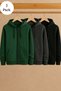 Men's Casual Zippered Hooded 3-Piece Sweatshirt