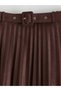 Alita City Lcw Modest Brown Suede Look Plain Long Women's Skirt with a Difference - 6